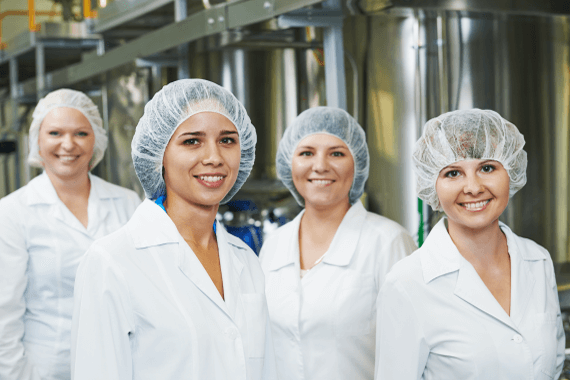 Employees in the food manufacturing industry
